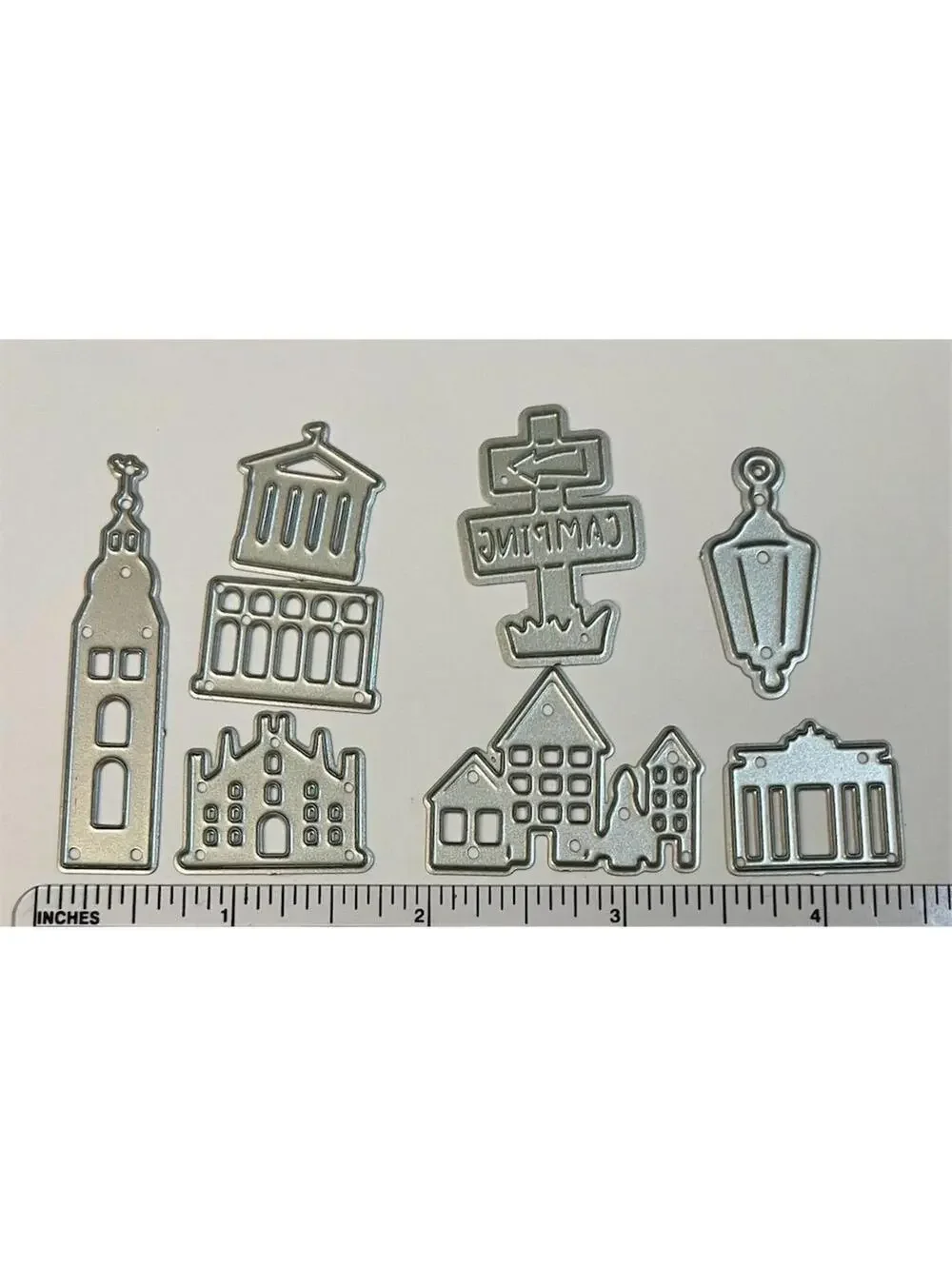 Houses Lamppost & Sign Metal Cutting Die Set Card Making Scrapbooking